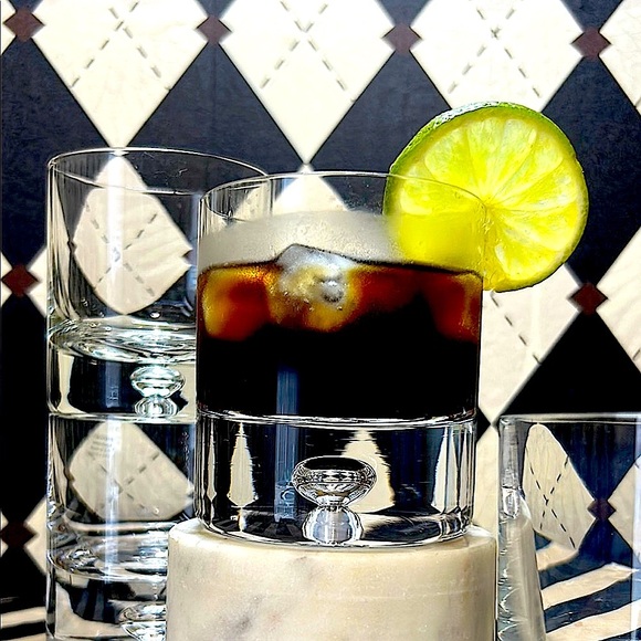 Luxury Double Old-Fashioned Glass Set of 4 | Hand-Blown Polish Barware | Crystal - Picture 3 of 11